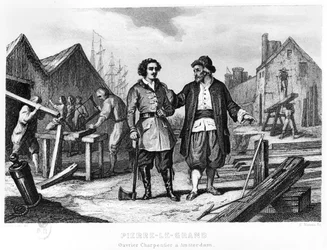 Tsar Pierre I (1672-1725) comme Charpentier Naval à Amsterdam